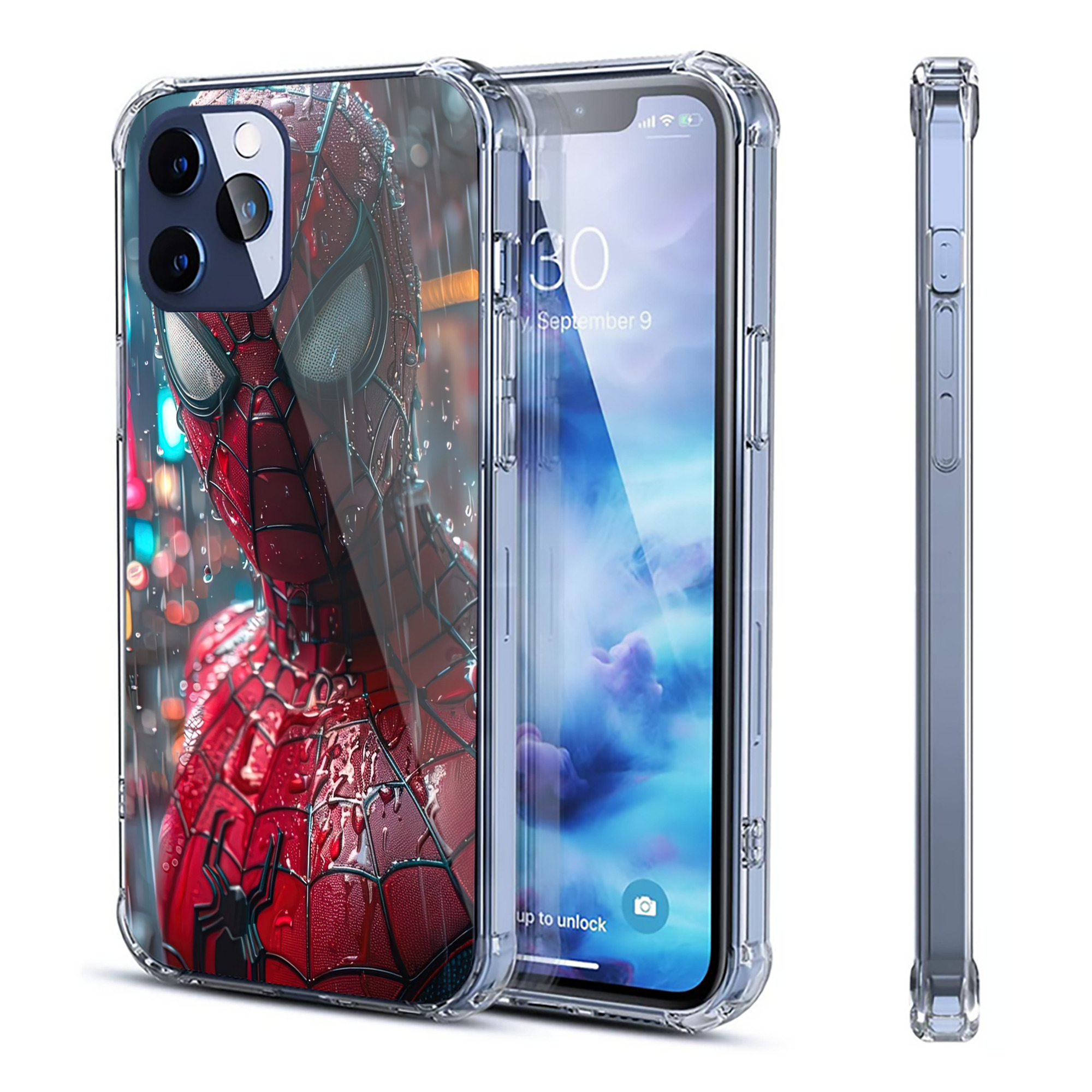 （画像用） Spider Man スパイダーマン 【iPhone 12シリーズ対応】透明スマホケース（クリアソフトケース）